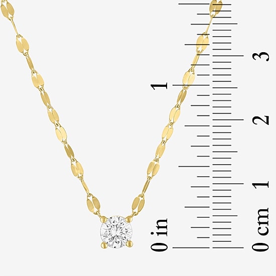 Diamond Addiction (G-H / Si2-I1) Womens 1/3 CT. T.W. Lab Grown White Diamond 10K Gold Round 18 Inch Pendant Necklace