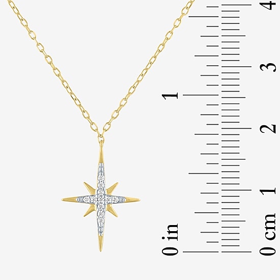 Yes, Please! (G-H / I1-2) North Star Womens Diamond Accent Lab Grown White Diamond 14K Gold Over Silver Star 2-pc. Necklace Set