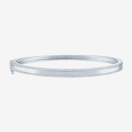 Diamond Addiction (G-H / Si2-I1) Womens 1/2 CT. T.W. Lab Grown White Diamond Sterling Silver Bangle Bracelet