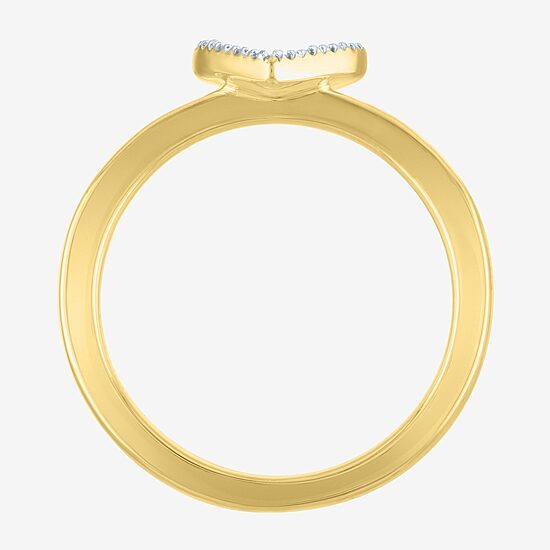 Diamond Addiction (G-H / Si2-I1) Womens 1/6 CT. T.W. Lab Grown White Diamond 14K Gold Over Silver Sterling Silver Heart Cocktail Ring