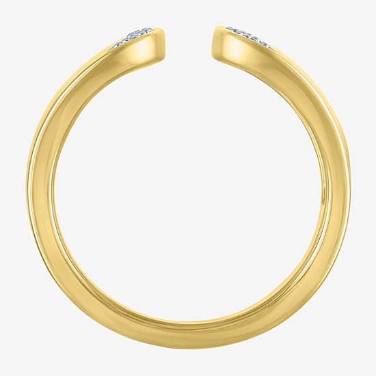 Diamond Addiction Bold Open Edge Womens 1/10 CT. T.W. Natural White Diamond 14K Gold Over Silver Band