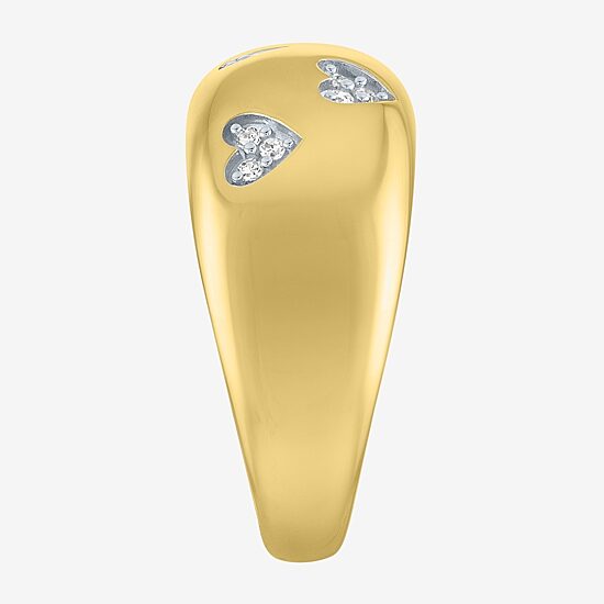Diamond Addiction (G-H / I1-I2) Womens 9.5MM 1/10 CT. T.W. Lab Grown White Diamond 14K Gold Over Silver Band