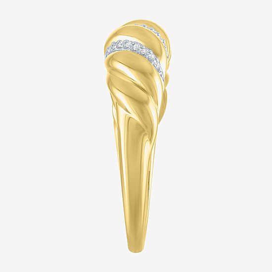 Diamond Addiction (G-H / I1-I2) Womens 7MM 1/10 CT. T.W. Lab Grown White Diamond 14K Gold Over Silver Band