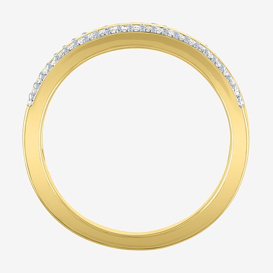 Diamond Addiction (G-H / Si2-I1) Womens 1/7 CT. T.W. Lab Grown White Diamond 14K Gold Over Silver Cocktail Ring