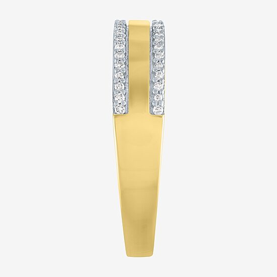 Diamond Addiction (G-H / Si2-I1) Womens 1/7 CT. T.W. Lab Grown White Diamond 14K Gold Over Silver Cocktail Ring