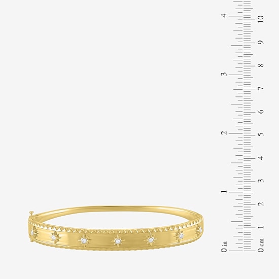 Diamond Addiction (G-H / I1-I2) North Star Womens 1/10 CT. T.W. Lab Grown White Diamond 14K Gold Over Silver Sterling Silver Star Bangle Bracelet