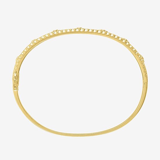 Diamond Addiction (G-H / I1-I2) North Star Womens 1/10 CT. T.W. Lab Grown White Diamond 14K Gold Over Silver Sterling Silver Star Bangle Bracelet