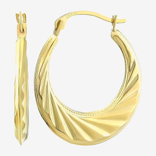 Womens 14K Gold 18mm Round Hoop Earrings