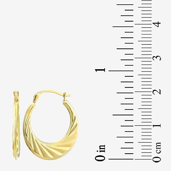 Womens 14K Gold 18mm Round Hoop Earrings