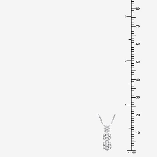 Diamond Blossom Womens 1/4 CT. T.W. Lab Grown White Diamond Sterling Silver Flower 18 Inch Pendant Necklace
