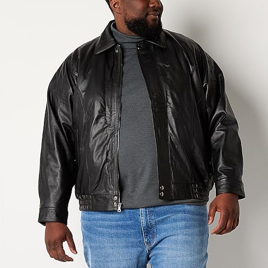 Victory Mens Big and Tall Leather Midweight Jacket