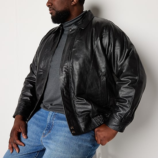 Victory Mens Big and Tall Leather Midweight Jacket