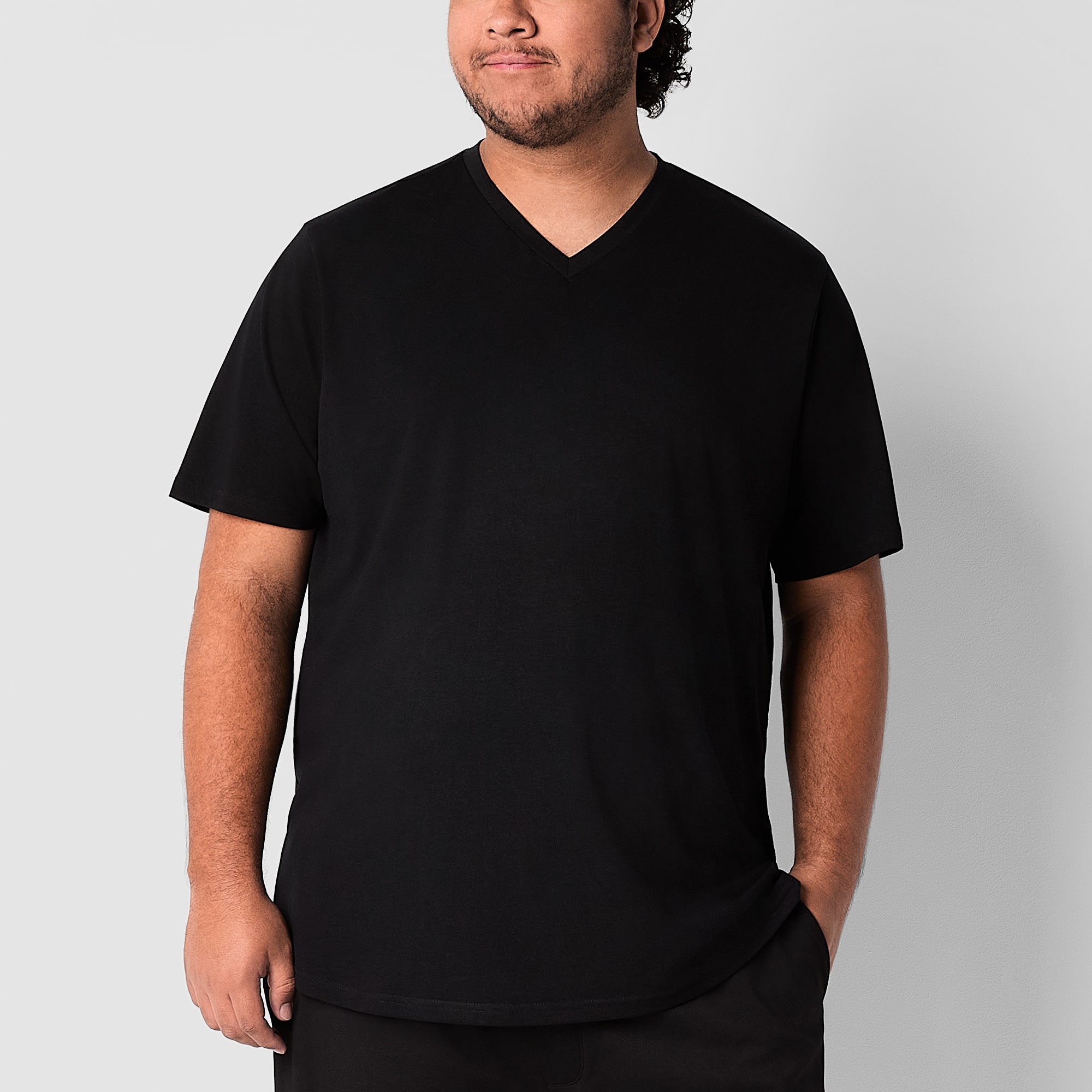 Stylus Mens V Neck Short Sleeve Big and Tall T-Shirt