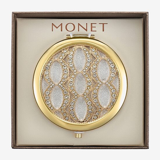 Monet Jewelry Gold Tone Compact Mirror