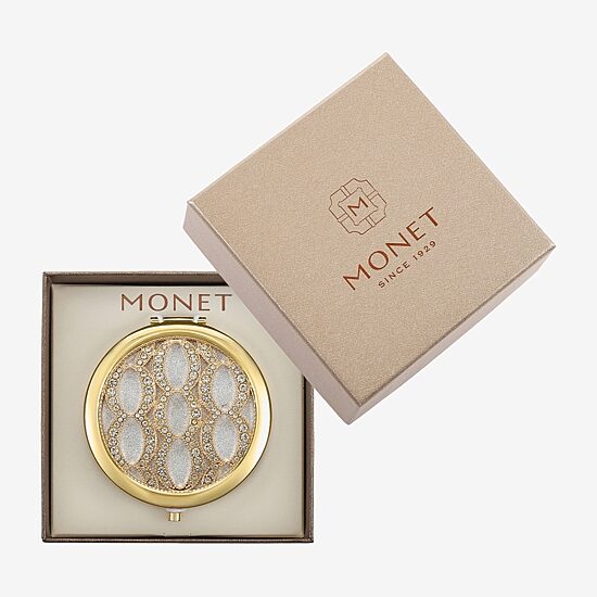 Monet Jewelry Gold Tone Compact Mirror