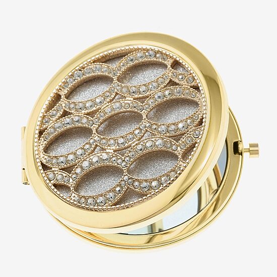 Monet Jewelry Gold Tone Compact Mirror