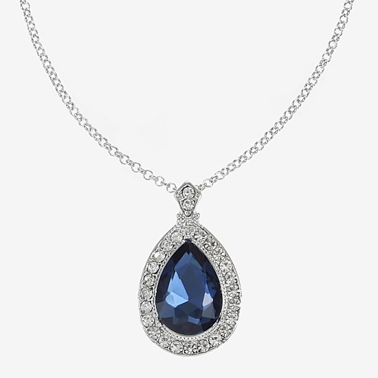 Monet Jewelry Pendant Necklace And Drop Earring Womens Blue 2-pc. Jewelry Set