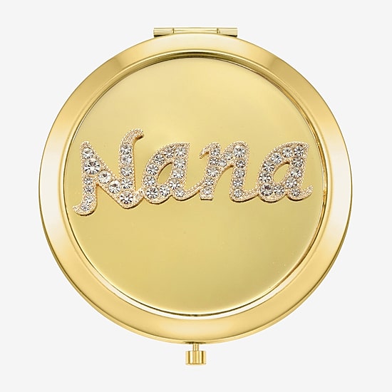 Monet Jewelry Gold Tone Nana Gold Tone Mirrored Compact Mirror