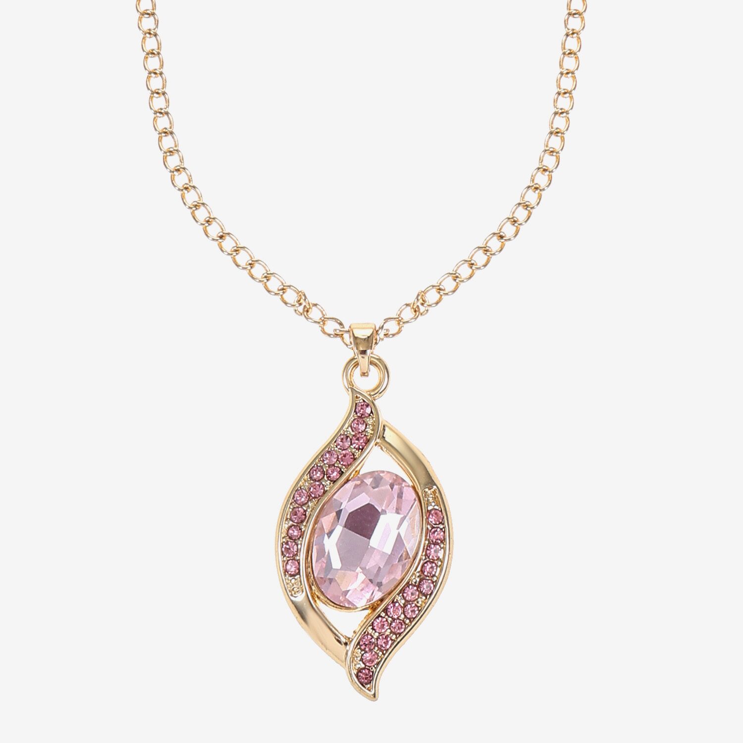 Monet Jewelry Pave Pendant Necklace And Drop Earring Womens Pink 2-pc. Jewelry Set