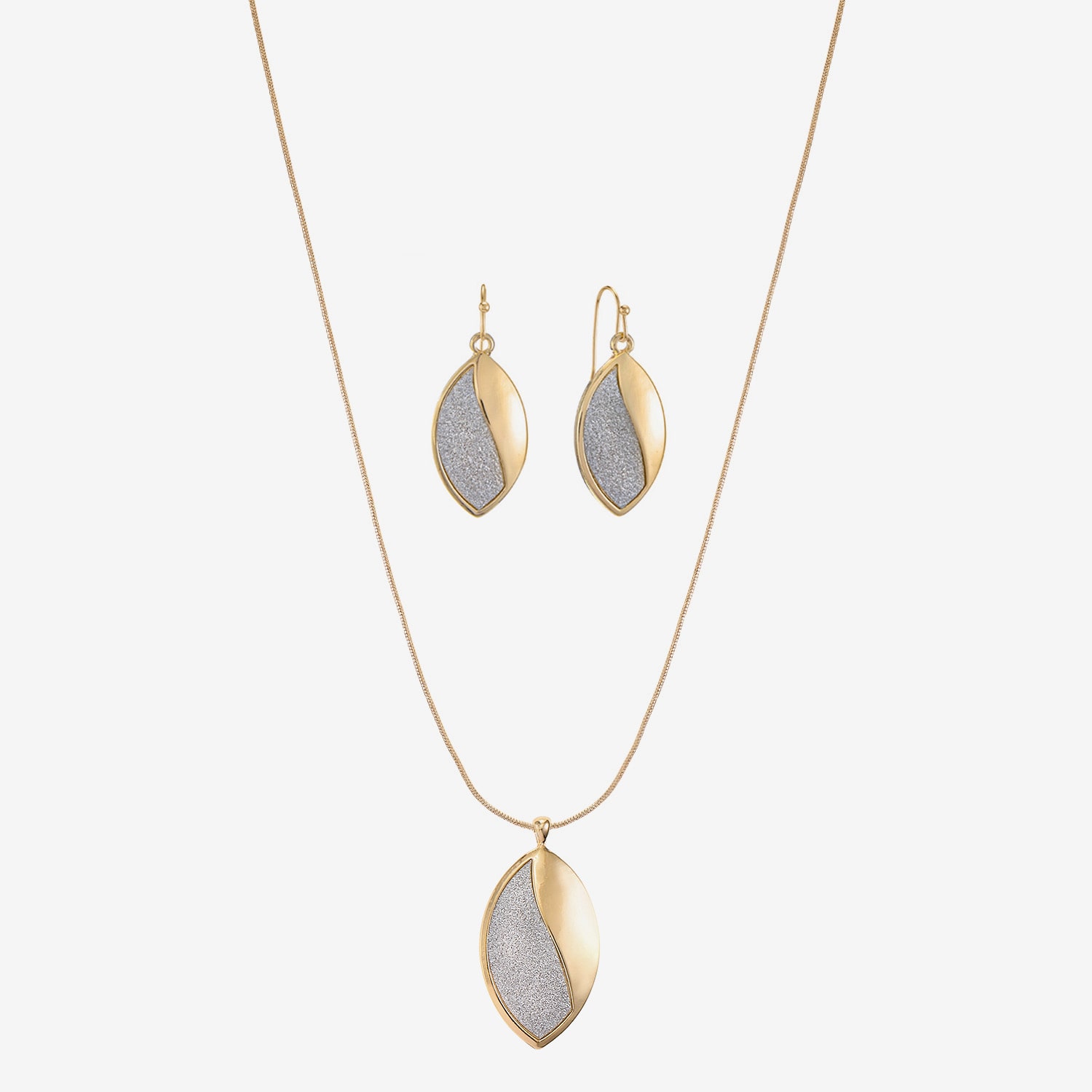 Monet Jewelry Two Tone Pendant Necklace And Drop Earring Womens 2-pc. Jewelry Set