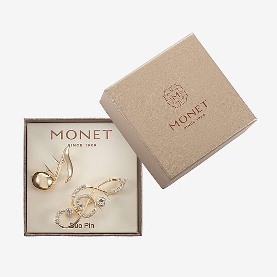 Monet Jewelry Gold Tone Music Notes Pin