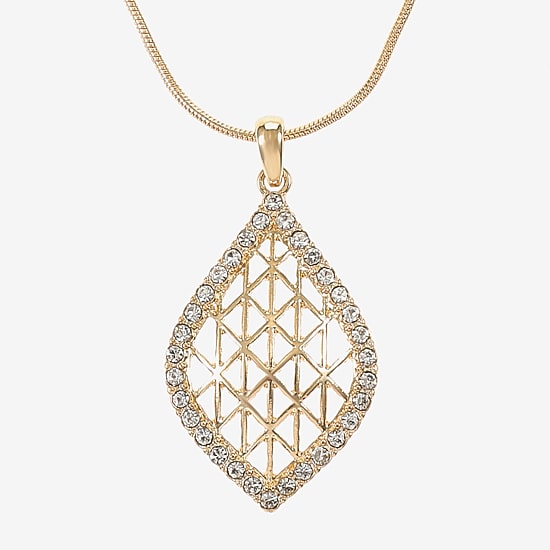 Monet Jewelry Openwork Pendant Necklace And Drop Earring Womens Glass 2-pc. Jewelry Set