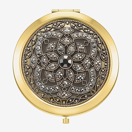 Monet Jewelry Gold Tone Compact Mirror