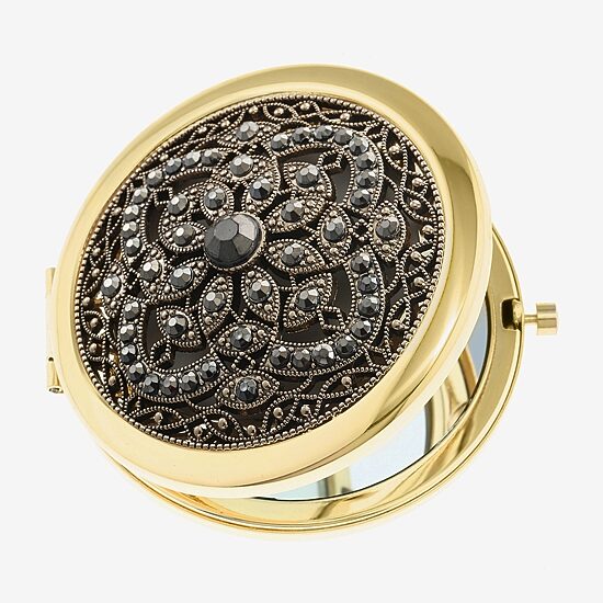 Monet Jewelry Gold Tone Compact Mirror