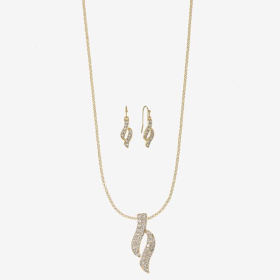 Monet Jewelry Twist Pendant Necklace And Drop Earring Womens Glass 2-pc. Jewelry Set