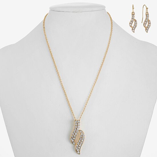 Monet Jewelry Twist Pendant Necklace And Drop Earring Womens Glass 2-pc. Jewelry Set