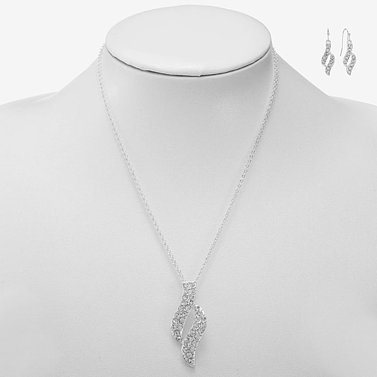 Monet Jewelry Twist Pendant Necklace And Drop Earring Womens Glass 2-pc. Jewelry Set
