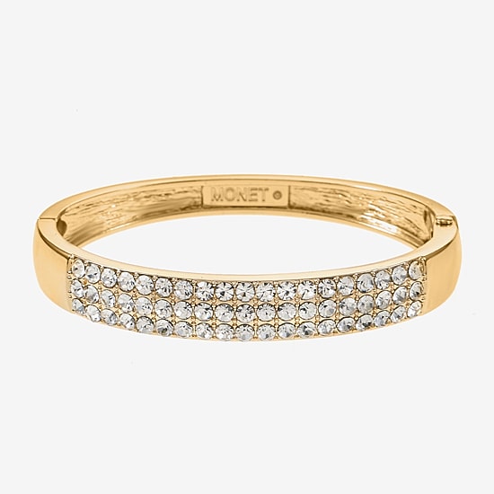 Monet Jewelry Gold Tone Womens Glass Bangle Bracelet