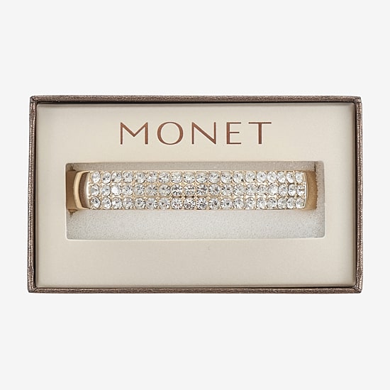 Monet Jewelry Gold Tone Womens Glass Bangle Bracelet