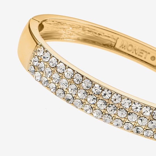 Monet Jewelry Gold Tone Womens Glass Bangle Bracelet