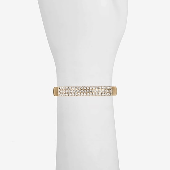 Monet Jewelry Gold Tone Womens Glass Bangle Bracelet