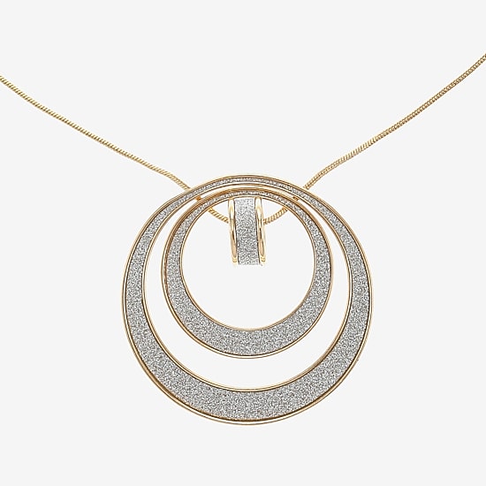Monet Jewelry Two Tone Pendant Necklace And Huggie Earring Womens 2-pc. Jewelry Set