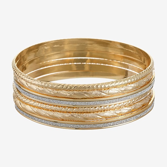 Monet Jewelry Two Tone Bangle Womens 6-pc. Bracelet Set