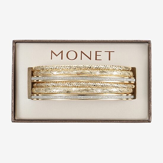 Monet Jewelry Two Tone Bangle Womens 6-pc. Bracelet Set