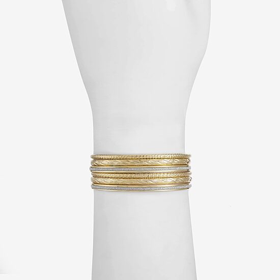 Monet Jewelry Two Tone Bangle Womens 6-pc. Bracelet Set
