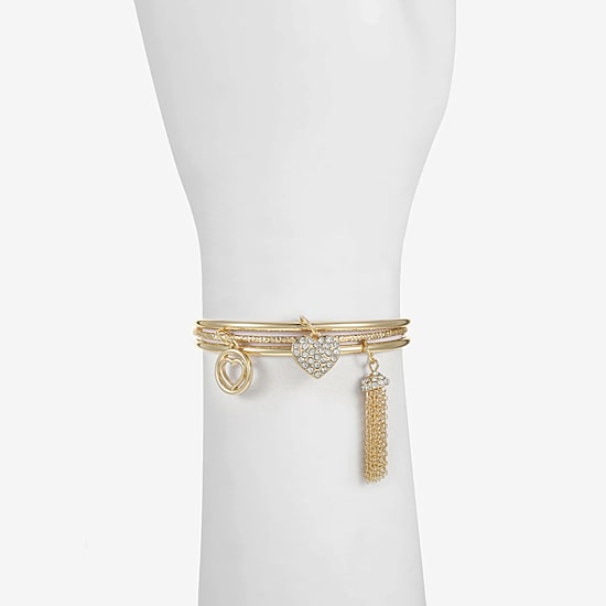 Monet Jewelry Charm Tassel Womens 3-pc. Glass Bracelet Set
