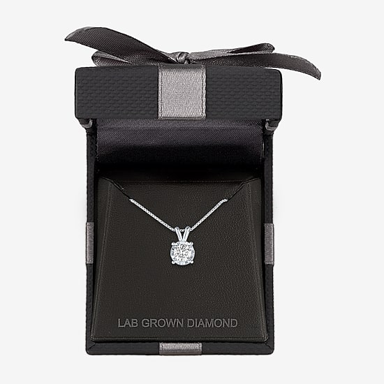 Si2-I1/G-H Womens 1/2 CT. T.W. Lab Grown White Diamond Sterling Silver 18 Inch Pendant Necklace