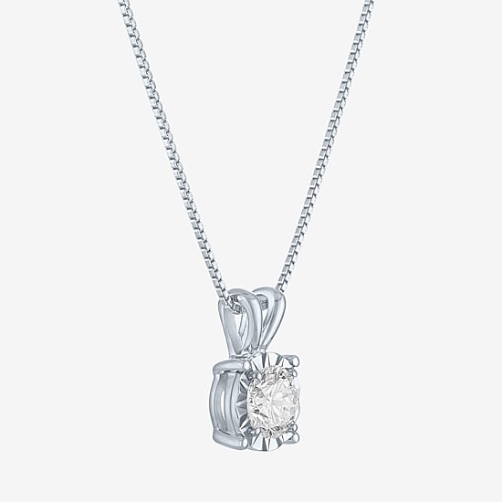 Si2-I1/G-H Womens 1/2 CT. T.W. Lab Grown White Diamond Sterling Silver 18 Inch Pendant Necklace