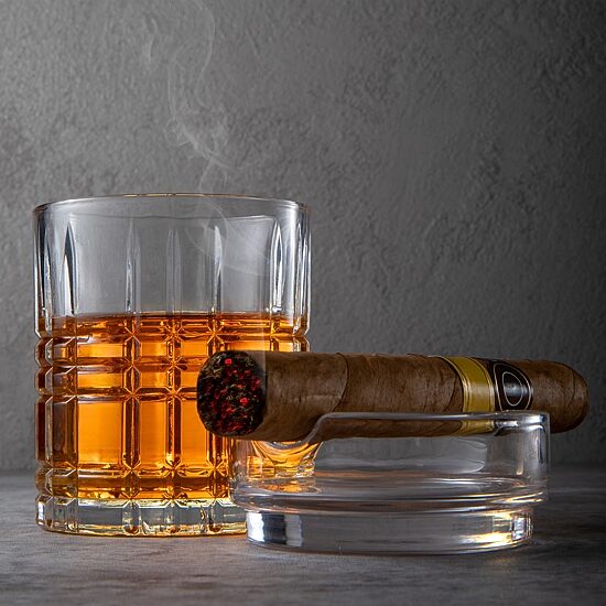 Whiskey and Rye Double Old Fashioned Cigar Glass Set