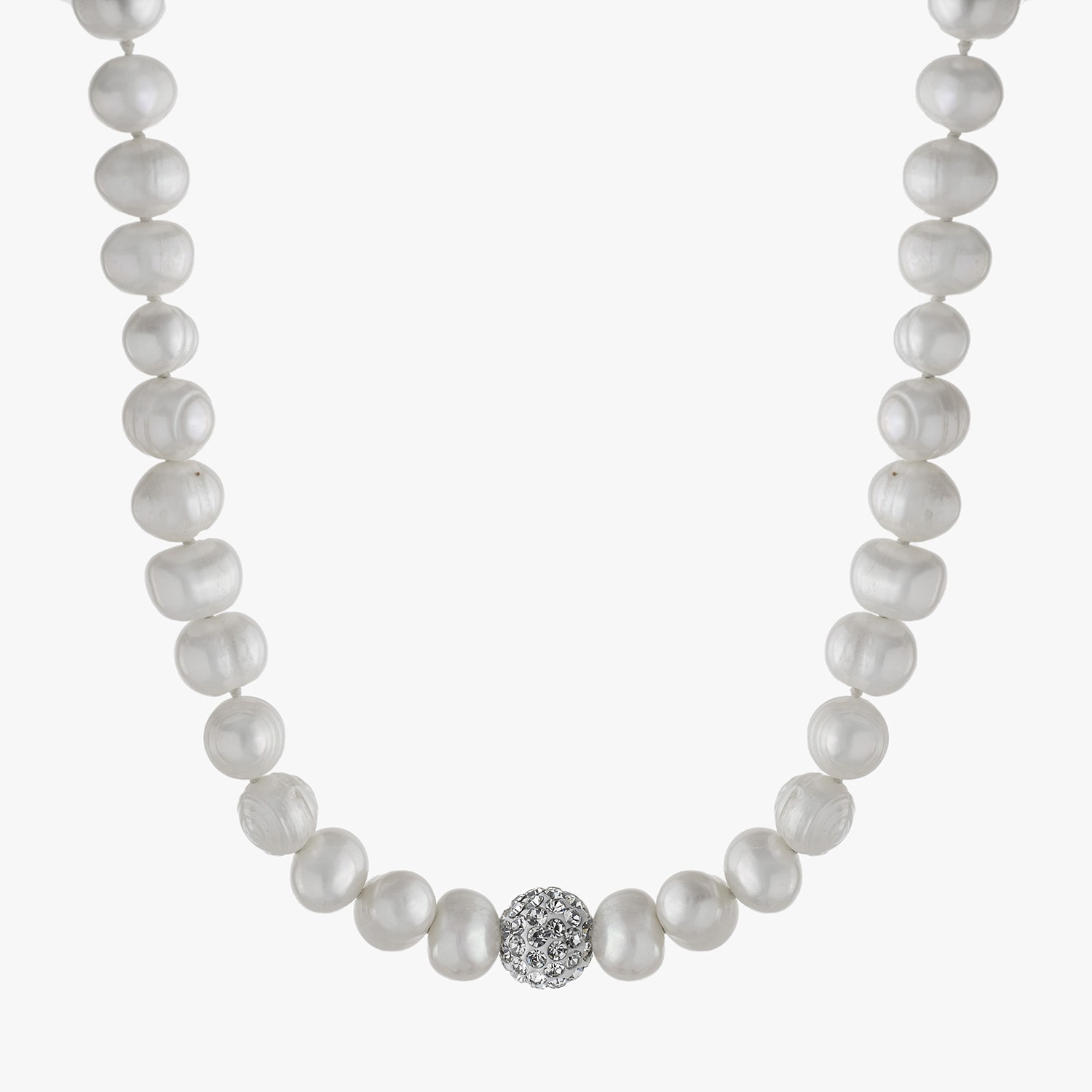 Silver Treasures Womens White Sterling Silver 16 Inch Strand Necklace