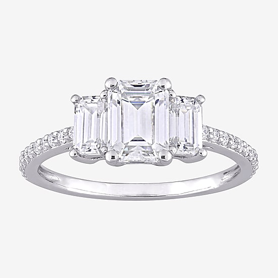 Womens 1 3/4 CT. T.W. Lab Created White Moissanite 10K Gold Engagement Ring
