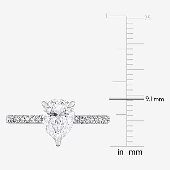 Womens 1/10 CT. T.W. Lab Created White Moissanite 14K Gold Solitaire Engagement Ring