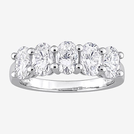 Womens 2MM 2 1/2 CT. T.W. Lab Created White Moissanite 10K Gold Eternity Band