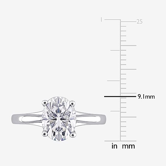 Womens Lab Created White Moissanite 14K Gold Solitaire Engagement Ring