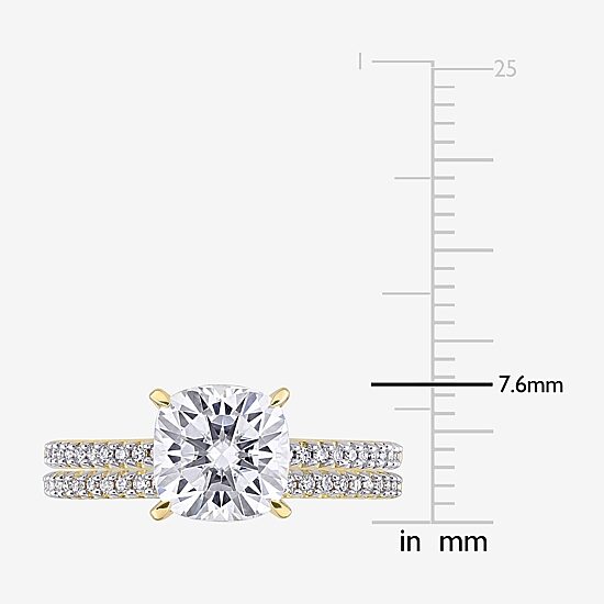 Womens 1/10 CT. T.W. Lab Created White Moissanite 14K Gold Bridal Set