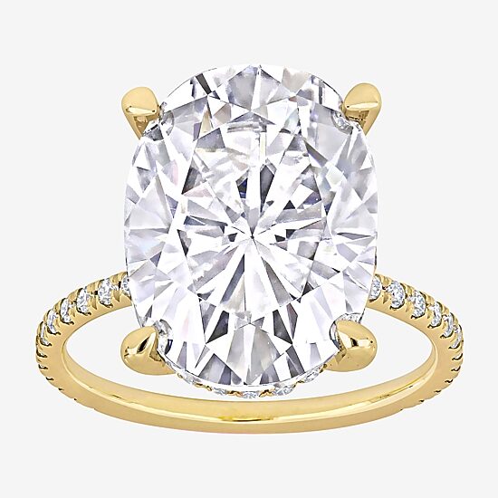 Womens 8 Ct.T.W. Lab Created White Moissanite 10K Gold Solitaire Engagement Ring